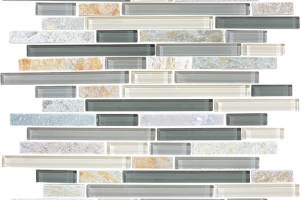 VETRO ITALIA Glass & Stone Mosaics Strips (12x12 mesh) - Trento